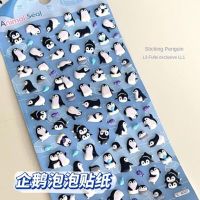Steve 3d Penguin Stereo Bubble Sticker Mini Animal Phone Case Water Cup Decorative Sticker Student Stationery School Supplies Stickers Labels