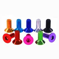 10pcs/lot Anodized Aluminum Flat screws M4 M5 M6 colourful Hex Socket Countersunk head Screws Bolts L 6/8/10/12/16/20/25