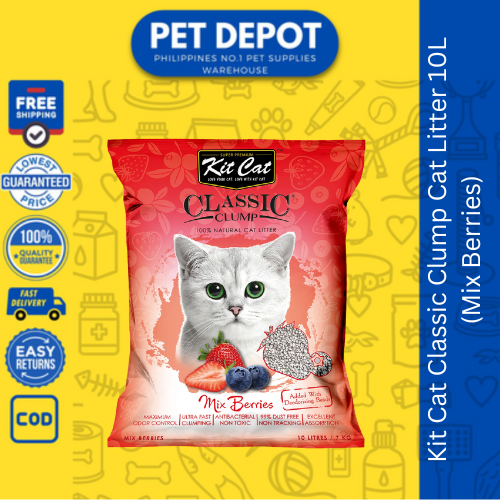 Kit Cat Classic Clump Cat Litter 10L (Mix Berries) Lazada PH