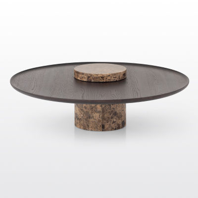 modernform โต๊ะกลาง รุ่น CAMEO ขาหินอ่อนสีน้ำตาล TOP ไม้สีSMOKED OAK
