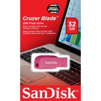 แฟลชไดร์ฟ flash drive แฟลชไดร์ฟ usb SanDisk Flash Drive CRUZER BLADE 32GB Pink USB2.0 (SDCZ50C 032G B35PE) Memory แฟลชไดร์ฟ แซนดิส ประกัน Synnex 5ปี