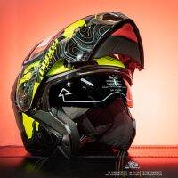 หมวกกันน็อคเต็มใบเปิดค้างได้ DADDY HELMET รุ่น CARINA ลาย ADV 360 Black-Yellow