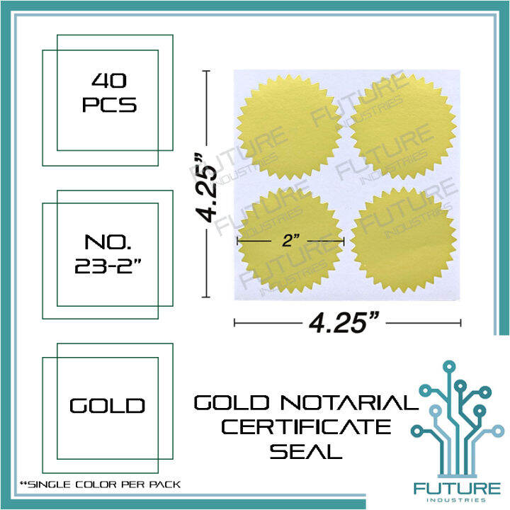 Selfadhesive Gold Foil Notary Certificate Embossing Seal Label