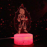 D Ragon B All 3D ไฟกลางคืนคอสเพลย์อะนิเมะรูป Son Goku LED ที่มีสีสันไฟกลางคืนสัมผัสโคมไฟระยะไกลเด็กของขวัญเทศกาล