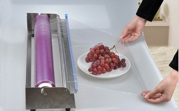 STAINLESS STEEL CLING FILM DISPENSER WITH CUTTER BOX HOLDER