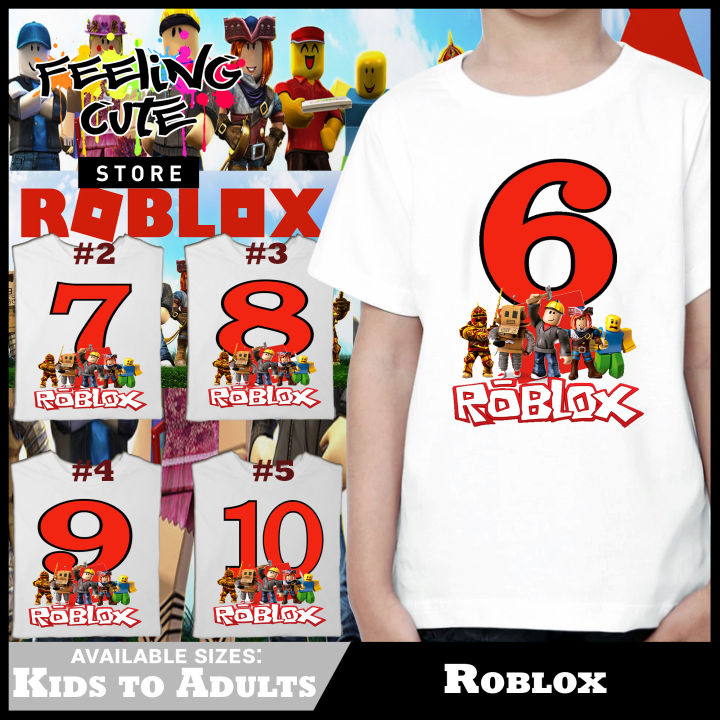 5-9 Years Kids Short Sleeve Roblox Printed T-shirts Tops