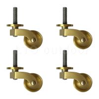 1/4PCS Universal Furniture Caster Antique Casters Wheels Vintage Brass Wheels Heavy Duty  M6/M7 Screw Mounting for Furniture Furniture Protectors  Rep