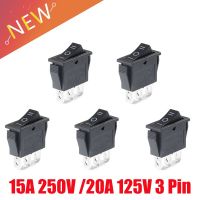 5 pcs x AC 15A 250V /20A 125V 3 Pin SPDT KCD3 ON-OFF-ON 3 Position BLACK Boat Rocker Switch