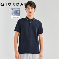 Giordano ผู้ชาย เสื้อยืดPOLOแขนสั้นปิเก้ขอบบล็อคสี Free Shipping 01011425