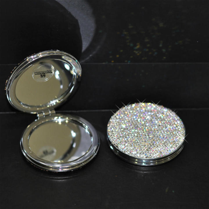 princess-mirror-fold-flip-cover-rotundity-beauty-mirror-makeup-mirror-take-it-with-you-diamond-inlay