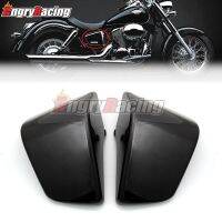 สว่างสีดำรถจักรยานยนต์ ABS ด้านขวาซ้ายแบตเตอรี่ฝาครอบแต่งแฟริ่งสำหรับ Honda Shadow ACE VT400 VT750 VT 400 750 1997-2003