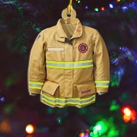 ✧◑ Christmas decoration wooden fire police uniform helmet Christmas tree small pendant car Pendant Christmas Tree Hanging natale