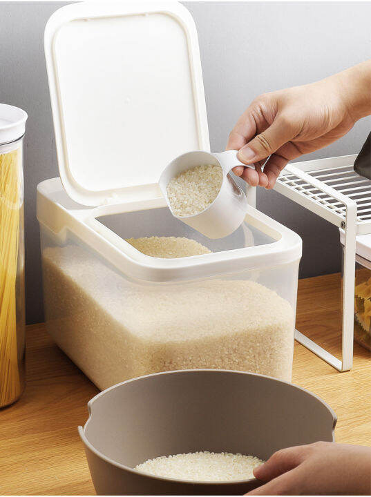 Locaupin 5kg Kitchen Storage Rice Dispenser Storage Box Food Dispensers