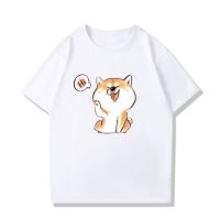 ใหม่การ์ตูนสุนัขญี่ปุ่น Shiba Inu แขนสั้นเสื้อยืดชายคู่เสื้อผ้าสบายผ้าฝ้ายฤดูร้อน