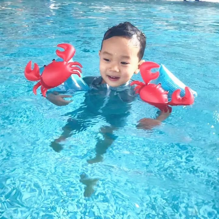 แขนว่ายน้ำสำหรับเด็กลอยน้ำได้สำหรับฝึกว่ายน้ำแบบโฟมเสื้อชูชีพลายการ์ตูนสำหรับปลอกแขนลูกทุ่นลอยน้ำ