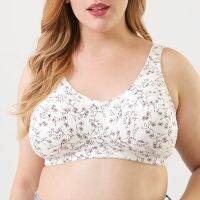 [A LIKE] สีขาวเซ็กซี่ Bras UnlinedLingerie Full Cup Big CupE F Push UpWide StrapsUnderwear Plus Size48 50
