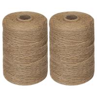 2X 200M/ Roll 2mm Jute Twine Natural Thick Brown Twine for Home Gardening Plant Picture Hanger Industrial Packing String