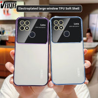 VRQR สำหรับ OPPO A15 A15S A35 เคสโทรศัพท์โปร่งใสพร้อมทุกขอบด้วยไฟฟ้าป้องกันแบบใหม่หรูหราและสูงส่ง