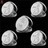 5Pcs World Super Music Star Michael Jackson Grammy Trophy Silver Metal Collectible Coin