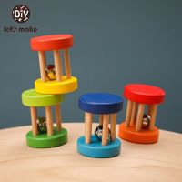 1Pcs Baby Toys Beech Rattles Wooden Toys Bell Rattles Educational Toys BPA Free Teether Childrens Birthday Gifts