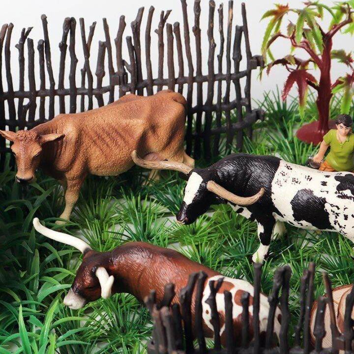 simulation-model-of-cow-toy-wildlife-poultry-cattle-ranch-buffalo-yaks-black-bull-children-furnishing-articles