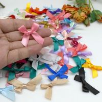 (50-200 Pcs/pack) Ribbon Bows Small Size Satin Ribbon Bow Flower Craft Decoration Handwork DIY Party DecorationTie Gift Wrapping  Bags