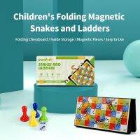 PANDODO Plastic Folding Chessboard Magnetic Kid’s Educational Toys Snakes and Ladders Set Classic School Board Game Board Games