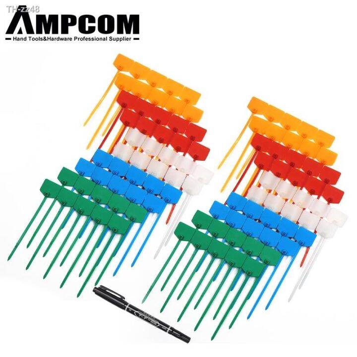 ☑ Nylon Cable Ties With Marker Pen SelfLocking Cord Tags Marker