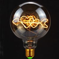 □ Retro LED Love Letter Lamp G125 Edison Bulb Night Lights Yellow Galss Shell for Home E27 Vintage Incandescent Bulb Edison Lamp