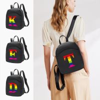 Women Mini Backpack Shoulders Samll School Bag for Girl Crossbody Bag Backpacks Book Bag Rainbow Letter Pattern Shopper Bag 【AUG】