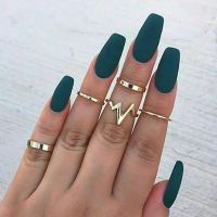 5pcs/set New Fashion Gold Color Lightning wave Rings Set Adjustable Finger Ring For Women Girl Gifts Anillos Mujer Ring Jewelry