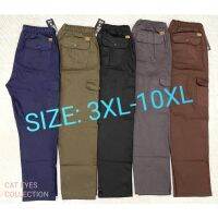 ?hot sale?[10??-3xl] (h m) cargo 6pocket seluar plus size unisex regular -fit 6 pockets