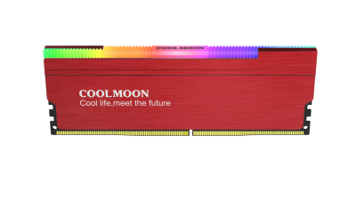 สีแดง COOLMOON โมดูลหน่วยความจำหม้อน้ำ,ARGB Luminous ความร้อน,สนับสนุน5V-3PIN Shenguang ซิงโครนัสโมดูลหน่วยความจำเสื้อกั๊กระบายความร้อน