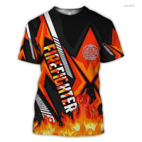 3D (สต็อกเพียงพอ) All Newfirefighter Over Printed Clothes Ta0896Fashionable MenS Short-Sleeved 3D Printed T-Shirtคุณภาพสูง size:S-5XL