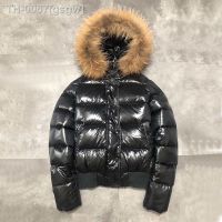 ✌✧ gsgw Parkas com colarinho de pele natural para mulheres casaco curto jaquetas femininas soltas jaqueta elegante moda quente grande 2023 inverno