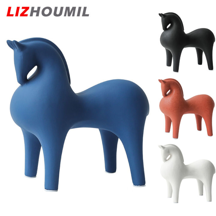 lizhoumil-ฐานเรียบสำนักงานบ้านการตกแต่งบ้านรูปม้าอุปกรณ์ตกแต่งม้าสำหรับวัตถุตกแต่งชั้นวางหนังสือบนโต๊ะในสำนักงาน