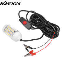 KKmoon 12V 15W ตกปลาใต้น้ำดึงดูดแสงหลอดไฟ LED ระบบหาปลาพร้อมสายไฟ30ft และคลิปแบตเตอรี