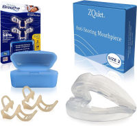 ZQuiet Anti-Snoring Solution: Comfort Size # 2 Mouthpiece (Clear) + Breath Nasal Dilator