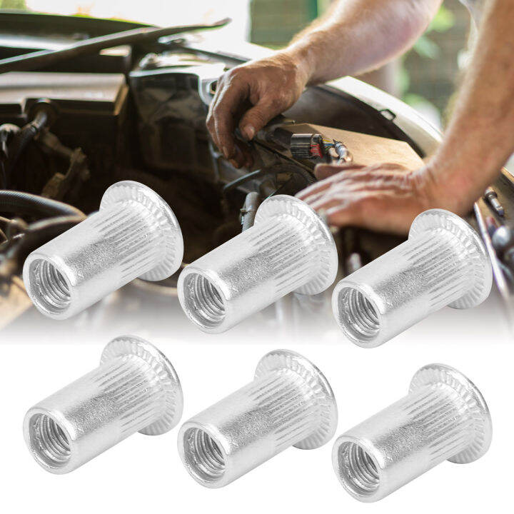 100 Pieces Aluminum Rivet Nuts Kit Aluminum Rivet Nuts for Furniture