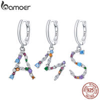 bamoer Authentic Silver Letter Earring 925 Sterling silver Romantic Letter A Earrings Gift for Girl Fasion Jewelry SCE1030