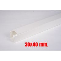 รางเก็บสายไฟ รางวายเวย์ 30x40mm. ยาว 2 เมตร สีขาว WW3040 Leetech