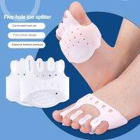 ♧ Silicone Five-hole Toe Divider Thickening Breathable Shock Absorbent Slow Pressure Massage Front Pad Toe Separator 1 Pair