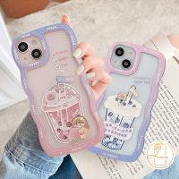 การ์ตูนหวานเคสผู้หญิงสำหรับ Samsung A04 A04S A52 A52S A32 A03S A04E A03 A20 A30 A20S A53 A33 A23 A02S A22 A51 A11 A31 A21S A13 A12 A50 A50S A30 M12ชานมประกายฝาครอบแบบน้ำ