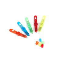 ปากกาเล่นเกมหมุนได้5ชิ้นไฟ LED สีสันสดใสปากกาลูกลื่นกะพริบ