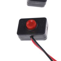 DC 12V 2AAdhesive Base Push Button Action Wired Switch for Car 3.5 x 2.5 x 15cm/ 1.4 quot; x 1 quot; x 5.9 quot;