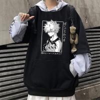 Anime My Hero Academia Hoodie Patchwork Sleeve Bakugou Katsuki Himiko Toga Streetwear Men Sudadera Oversized Sweatshirt Pullover