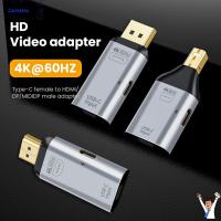 CAIMAKEU อะแดปเตอร์ตัวแยกวิดีโอแล็ปท็อป0Hz USB C ตัวแปลงไปยังสาย HDMI Type-C To Dp/ HDMI-Compatible/Mini DP