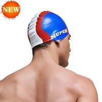 【CW】 water man swimming caps silicone boys  new blue bathing cap male professional waterproof ear Sale