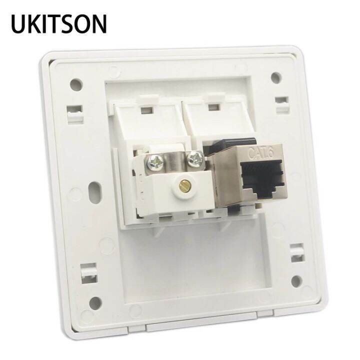 Pass Through Shielded Rj45 Cat6 Female Network Wall Panel With Atv ...