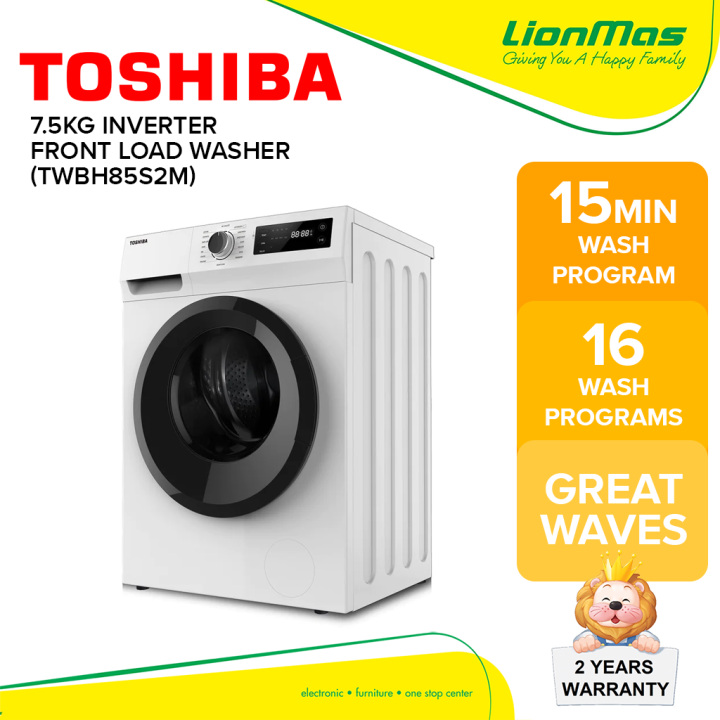Toshiba 7.5KG Inverter Front Load Washing Machine, TWBH85S2M